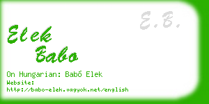 elek babo business card